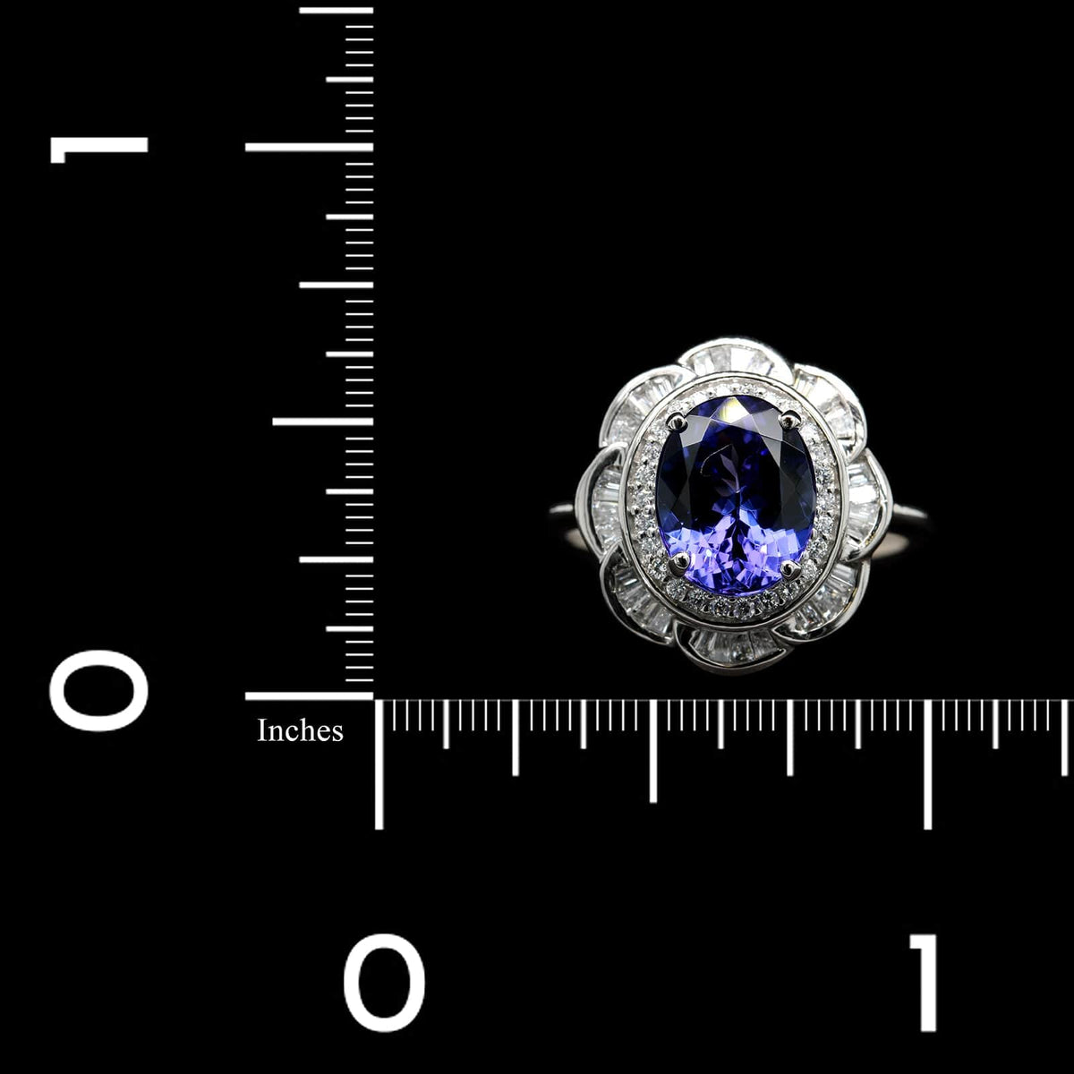 Platinum Estate Tanzanite and Diamond Ring