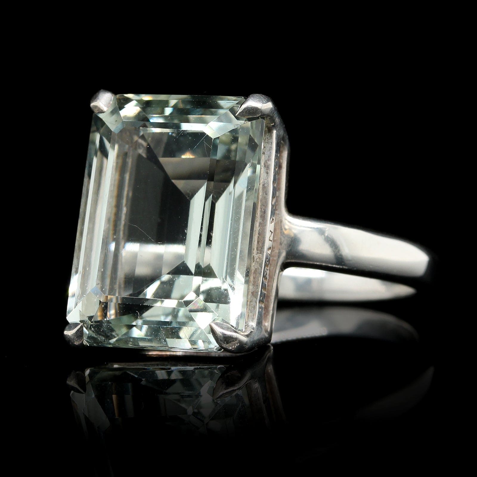 Tiffany & Co. Sterling Silver Estate Prasiolite Ring