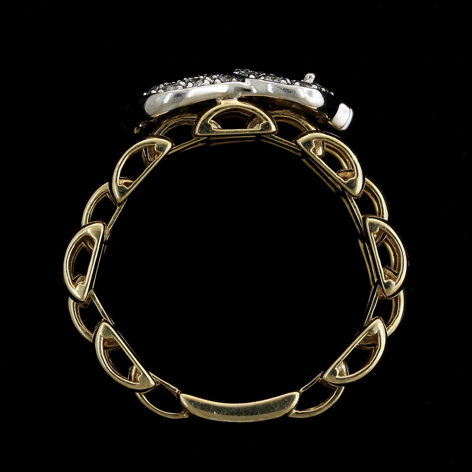 Sonia B. 14K Two-tone Flexible Gold Estate Diamond Elephant Ring