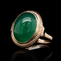 18K Rose Gold Estate Green Onyx Ring