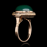 18K Rose Gold Estate Green Onyx Ring