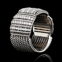 Roberto Coin 18K White Gold Estate Diamond Opera Ring