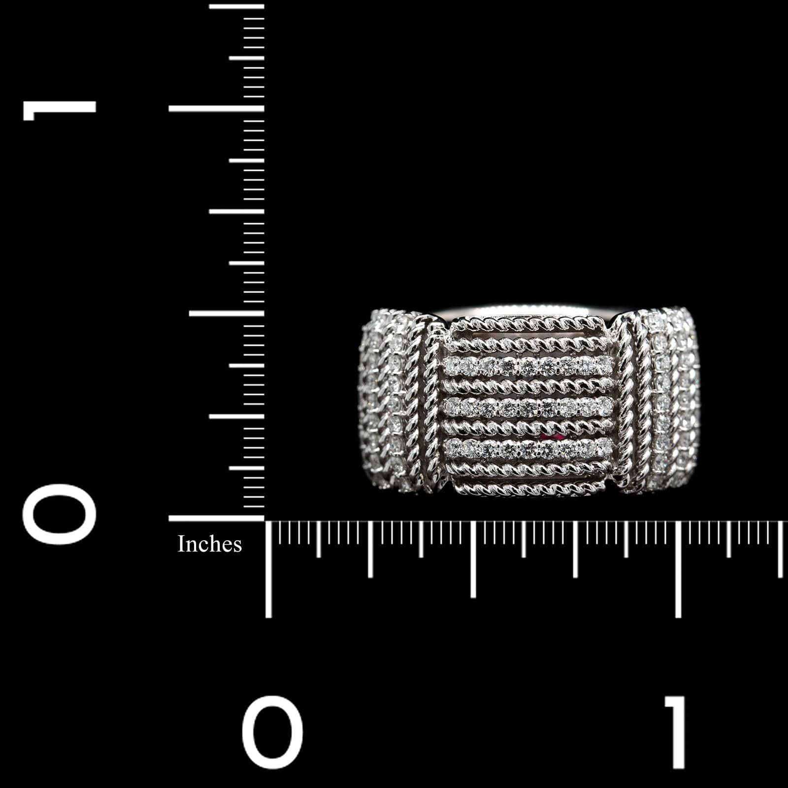Roberto Coin 18K White Gold Estate Diamond Opera Ring