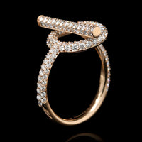 Hermes 18K Rose Gold Estate 'Echappee' Ring