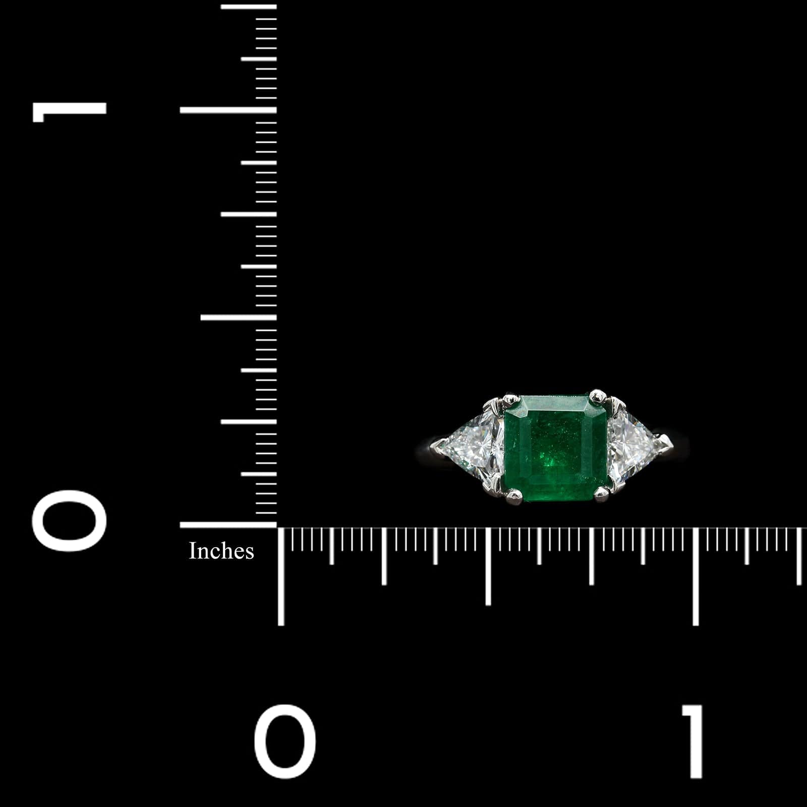 Platinum Estate Emerald and Diamond Ring
