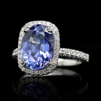 Platinum Estate Tanzanite and Diamond Ring