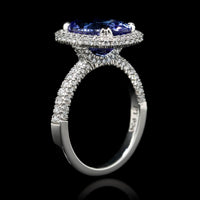 Platinum Estate Tanzanite and Diamond Ring