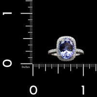 Platinum Estate Tanzanite and Diamond Ring