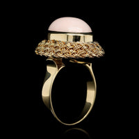 18K Yellow Gold Estate Coral Ring