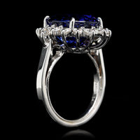 14K White Gold Estate Tanzanite and Diamond Ring