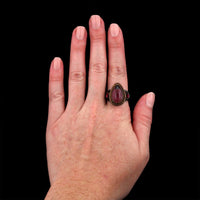 Lika Behar Sterling Silver 18K Rose Gold Estate Pink Tourmaline Ring