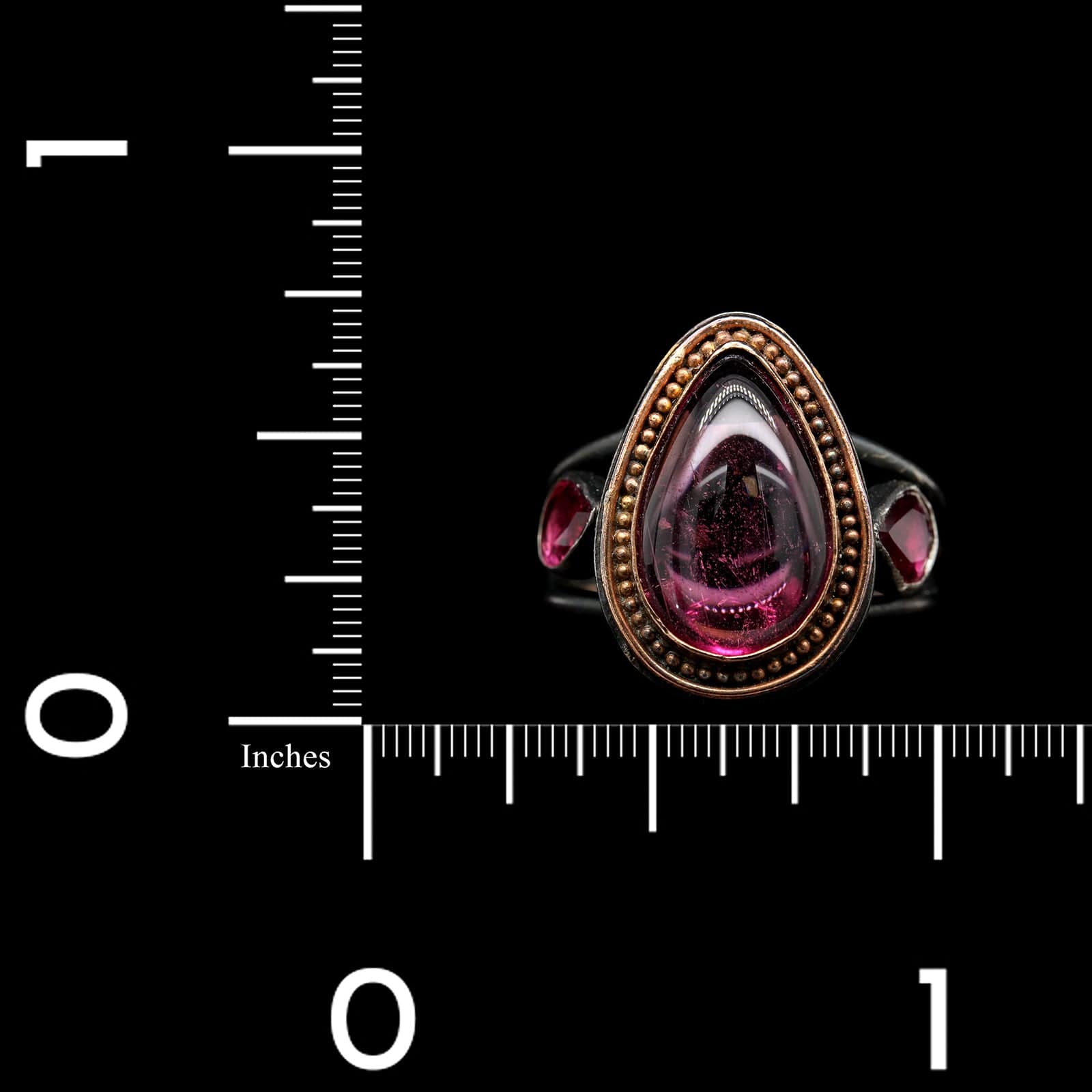 Lika Behar Sterling Silver 18K Rose Gold Estate Pink Tourmaline Ring