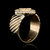 18K Yellow Gold Estate Sapphire and Diamond Ring