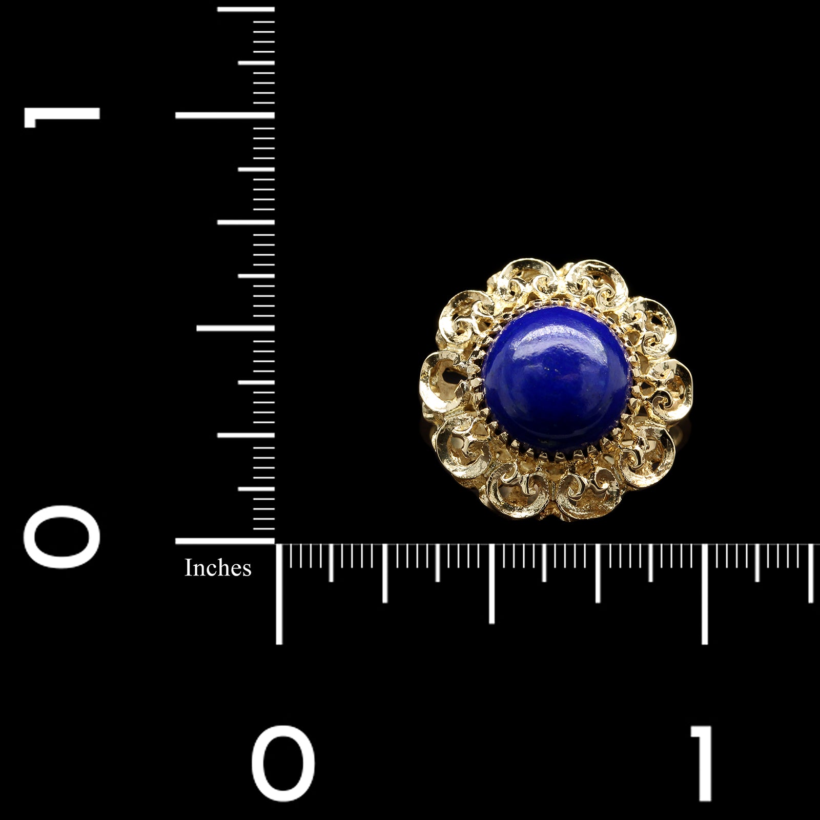 18K Yellow Gold Estate Lapis Lazuli Ring