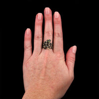 14K Yellow Gold Estate Black Diamond Snake Ring