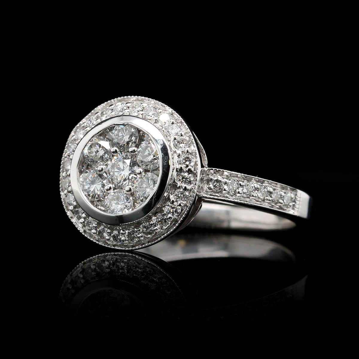 14K White Gold Estate Diamond Ring