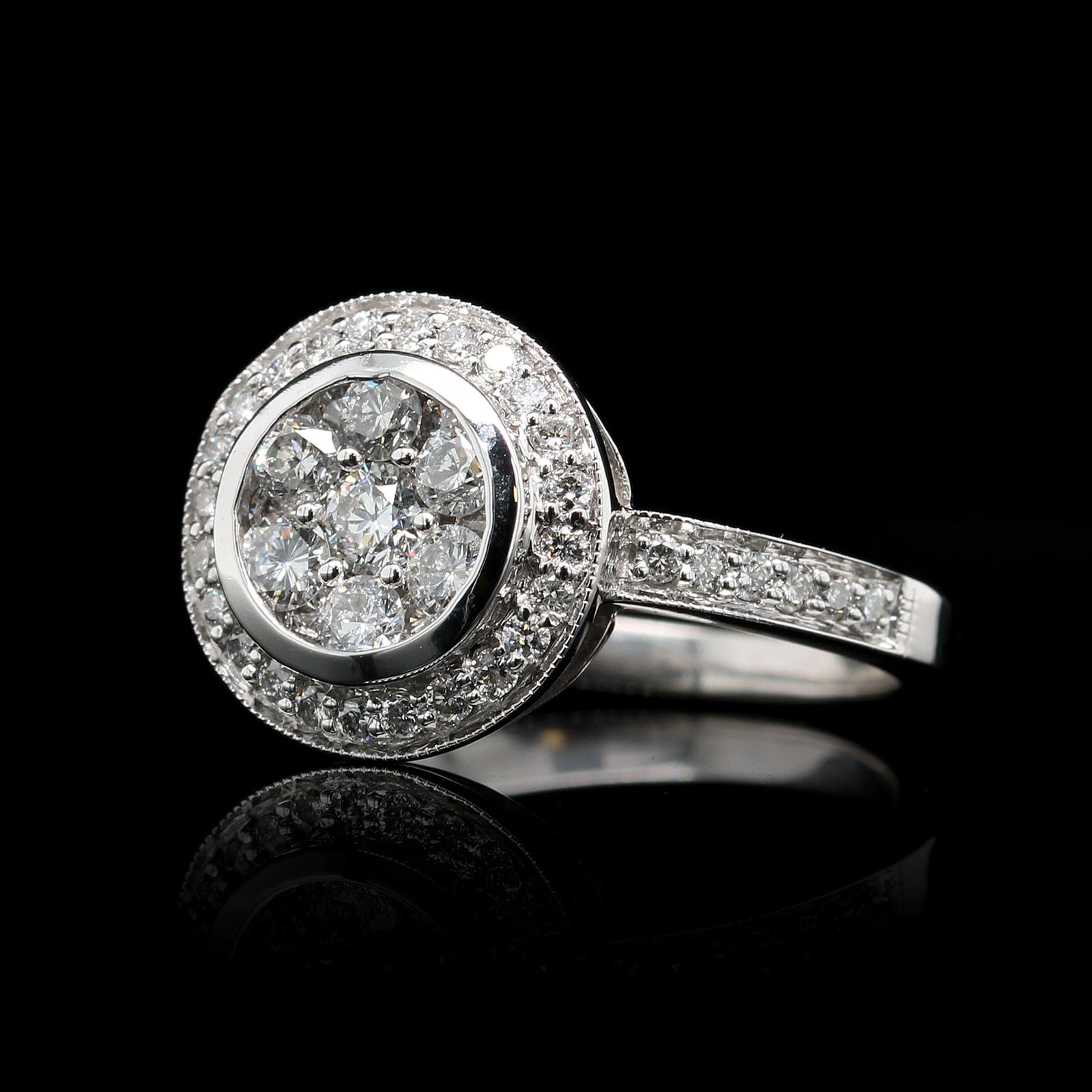14K White Gold Estate Diamond Ring
