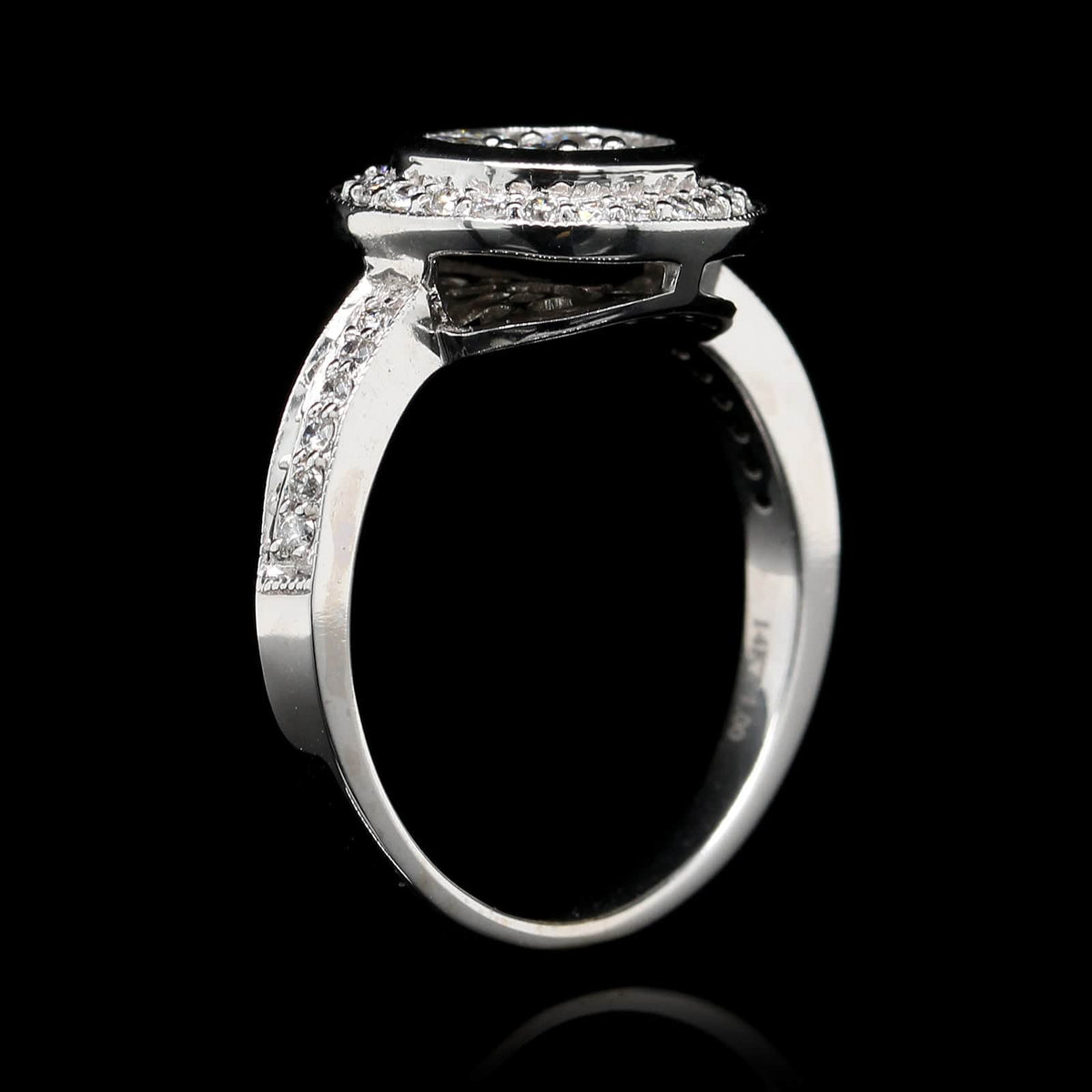 14K White Gold Estate Diamond Ring