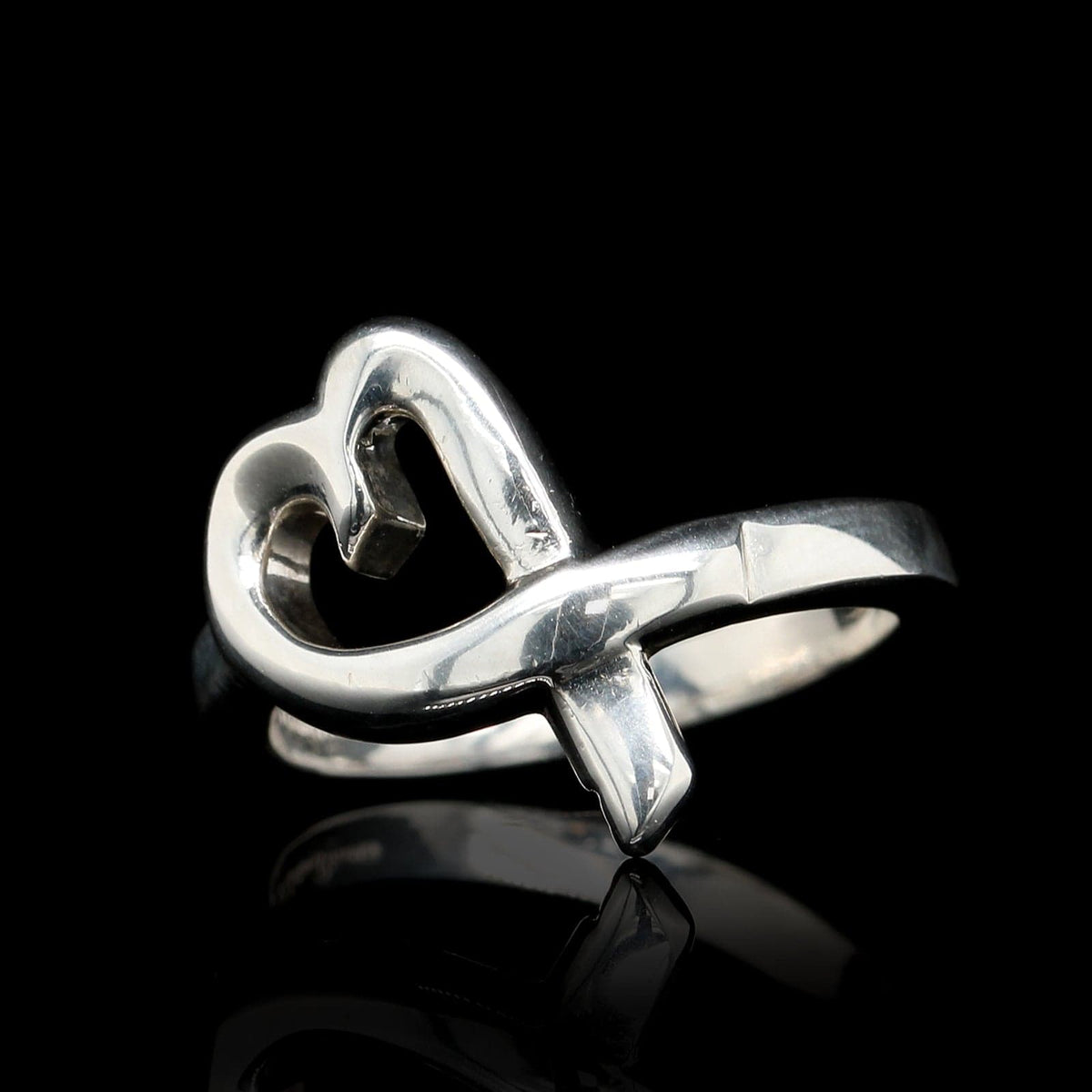 Tiffany & Co. Sterling Silver Estate Paloma Picasso Loving Heart Ring