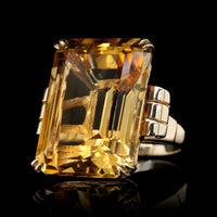 Retro 14K Yellow Gold Estate Citrine Ring