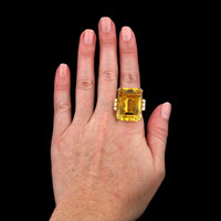 Retro 14K Yellow Gold Estate Citrine Ring