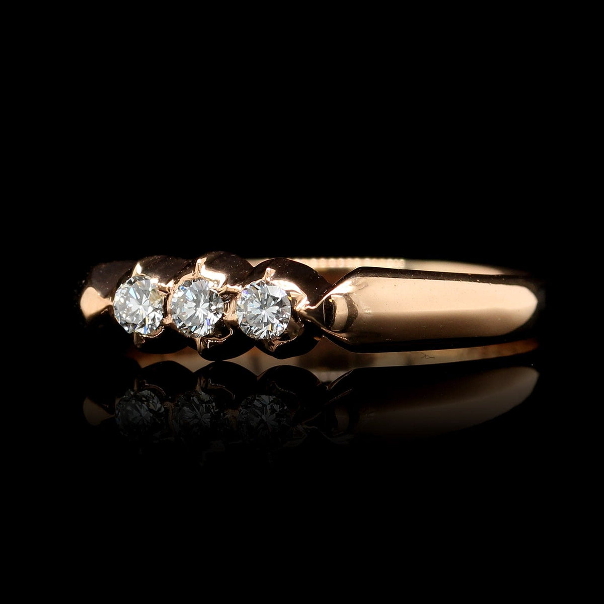 18K Rose Gold Estate Diamond Ring