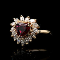 14K Yellow Gold Estate Ruby and Diamond Ring