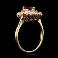 14K Yellow Gold Estate Ruby and Diamond Ring