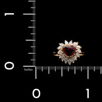 14K Yellow Gold Estate Ruby and Diamond Ring
