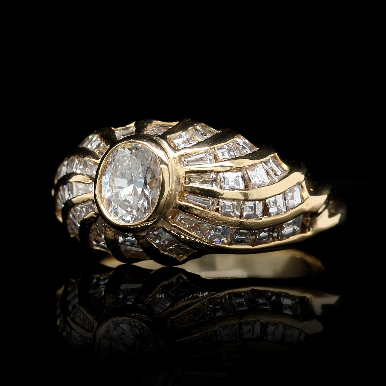 Long Dimond Rings 18K Yellow Gold Estate Diamond Ring – Long's Jewelers