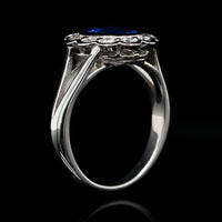 Platinum Sapphire and Diamond Estate Ring