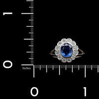 Platinum Sapphire and Diamond Estate Ring