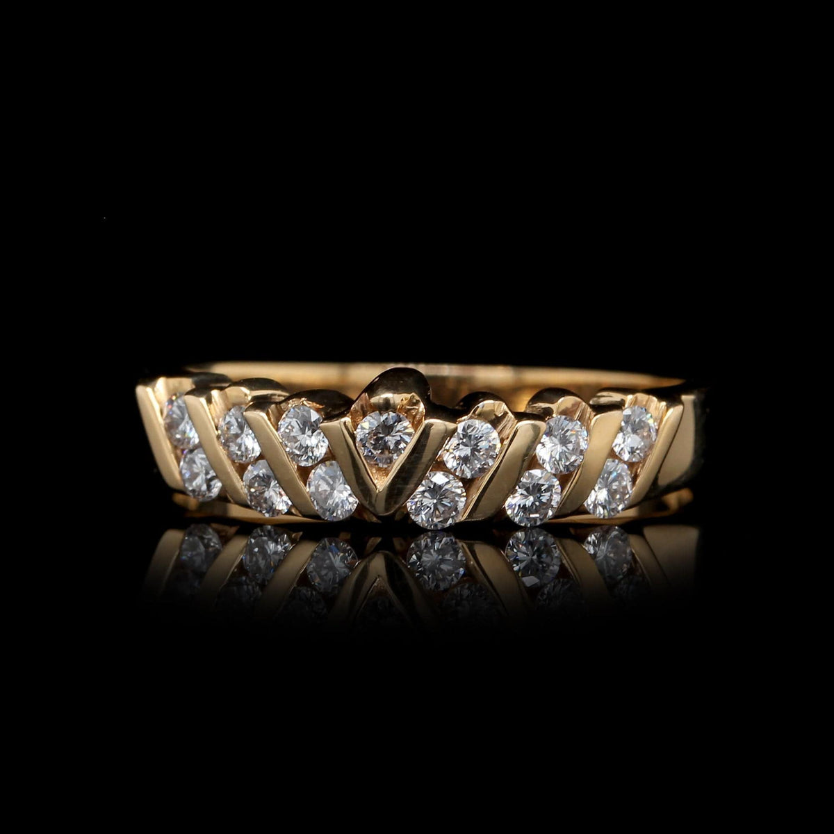14K Yellow Gold Estate Diamond Band