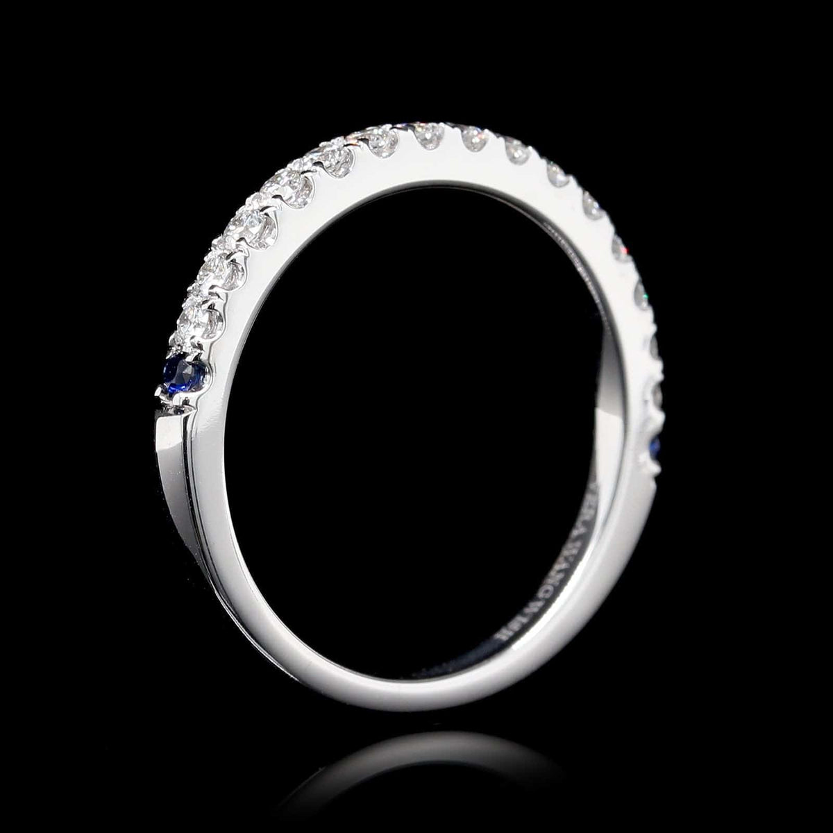 Vera Wang 14K White Gold Estate Diamond and Sapphire Band