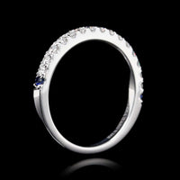 Vera Wang 14K White Gold Estate Diamond and Sapphire Band