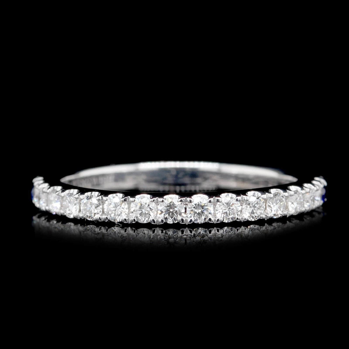 Vera Wang 14K White Gold Estate Diamond and Sapphire Band