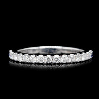 Vera Wang 14K White Gold Estate Diamond and Sapphire Band