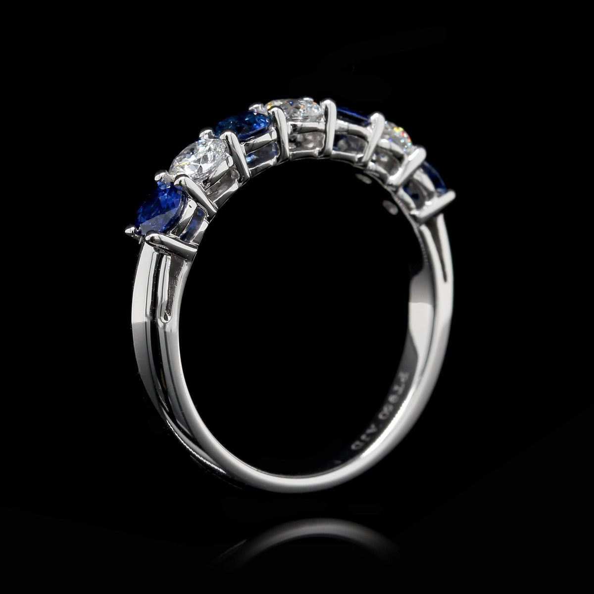Platinum Estate Sapphire and Diamond Band