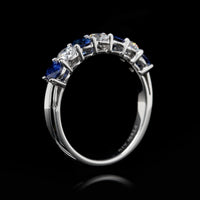 Platinum Estate Sapphire and Diamond Band