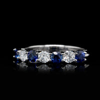 Platinum Sapphire and Diamond Band