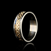 14K Two-tone Gold Estate Celtic Knot Wedding Band