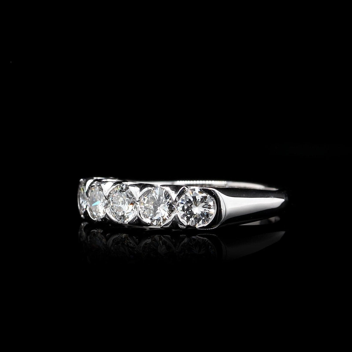 14K White Gold Estate Diamond Band