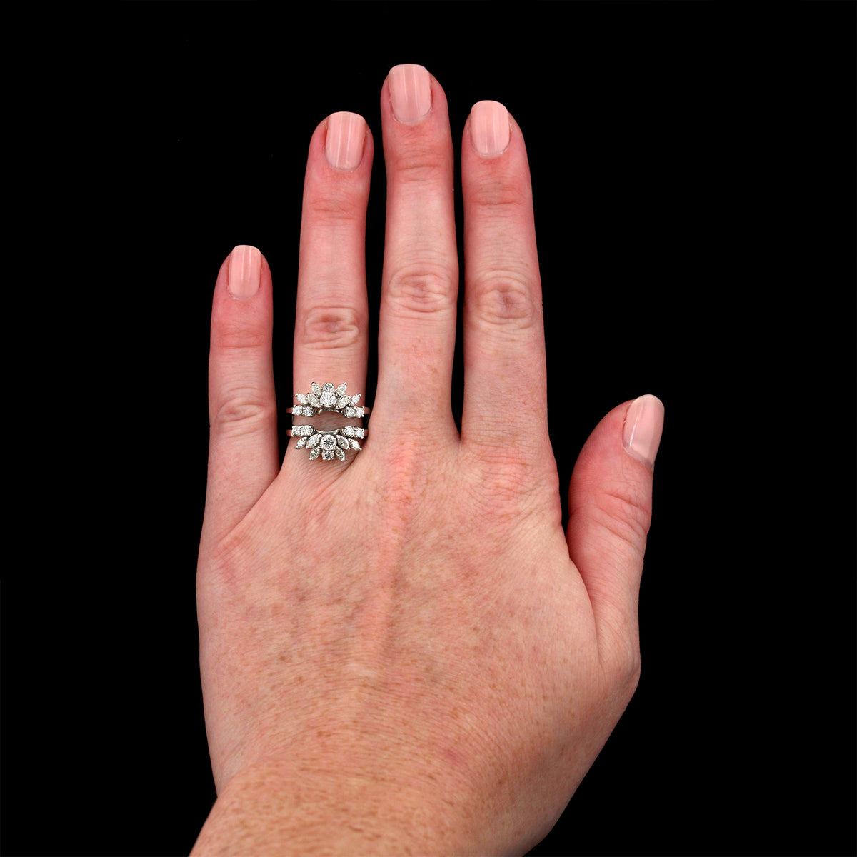 14K White Gold Estate Diamond Wrap Ring