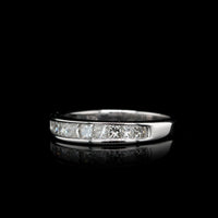 14K White Gold Estate Princess Diamond Band