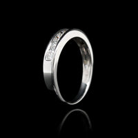 14K White Gold Estate Princess Diamond Band