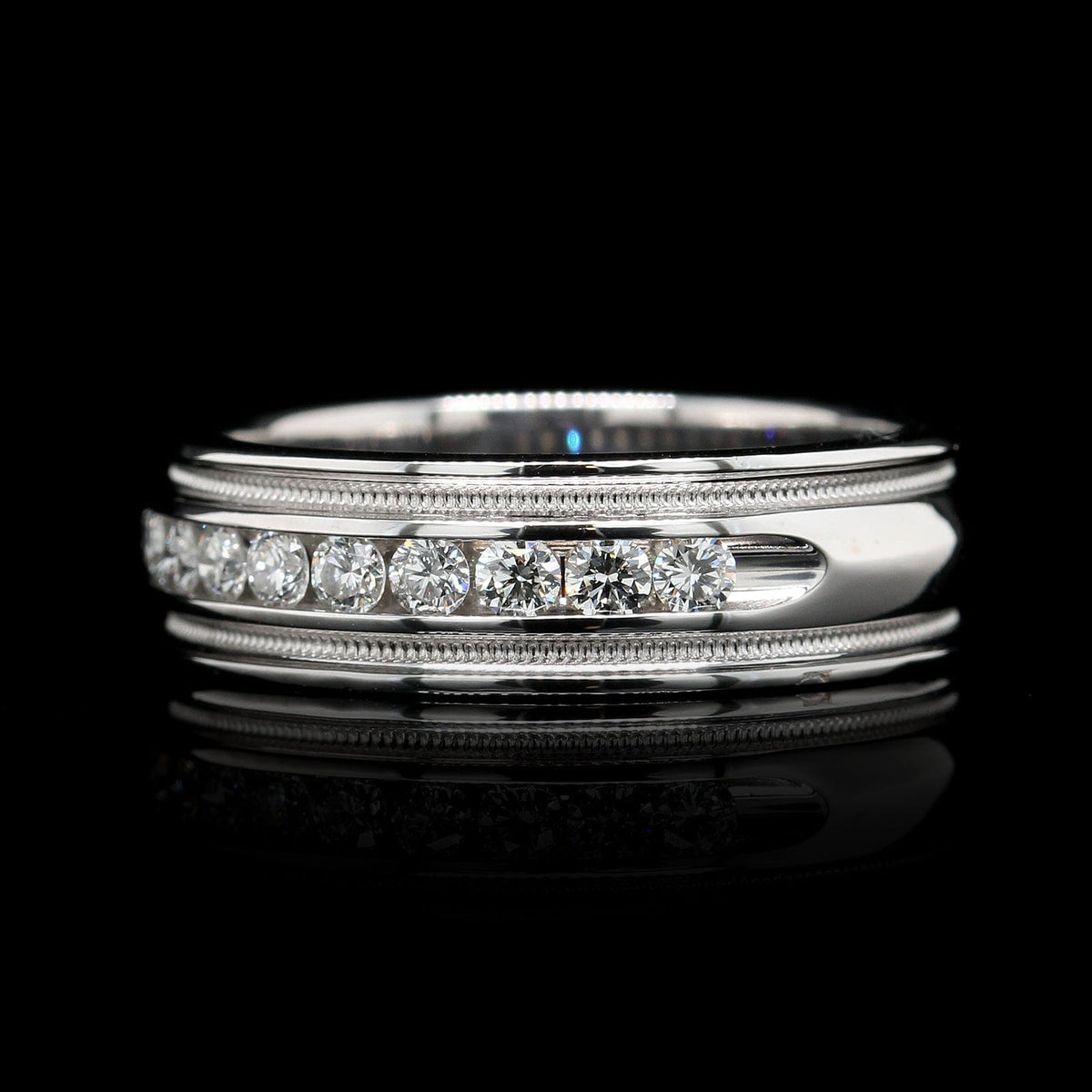 14K White Gold Estate Diamond Band