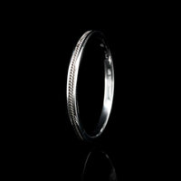 Hidalgo 18K White Gold Estate Sugnature Guard Ring, 18k white gold, Long's Jewelers