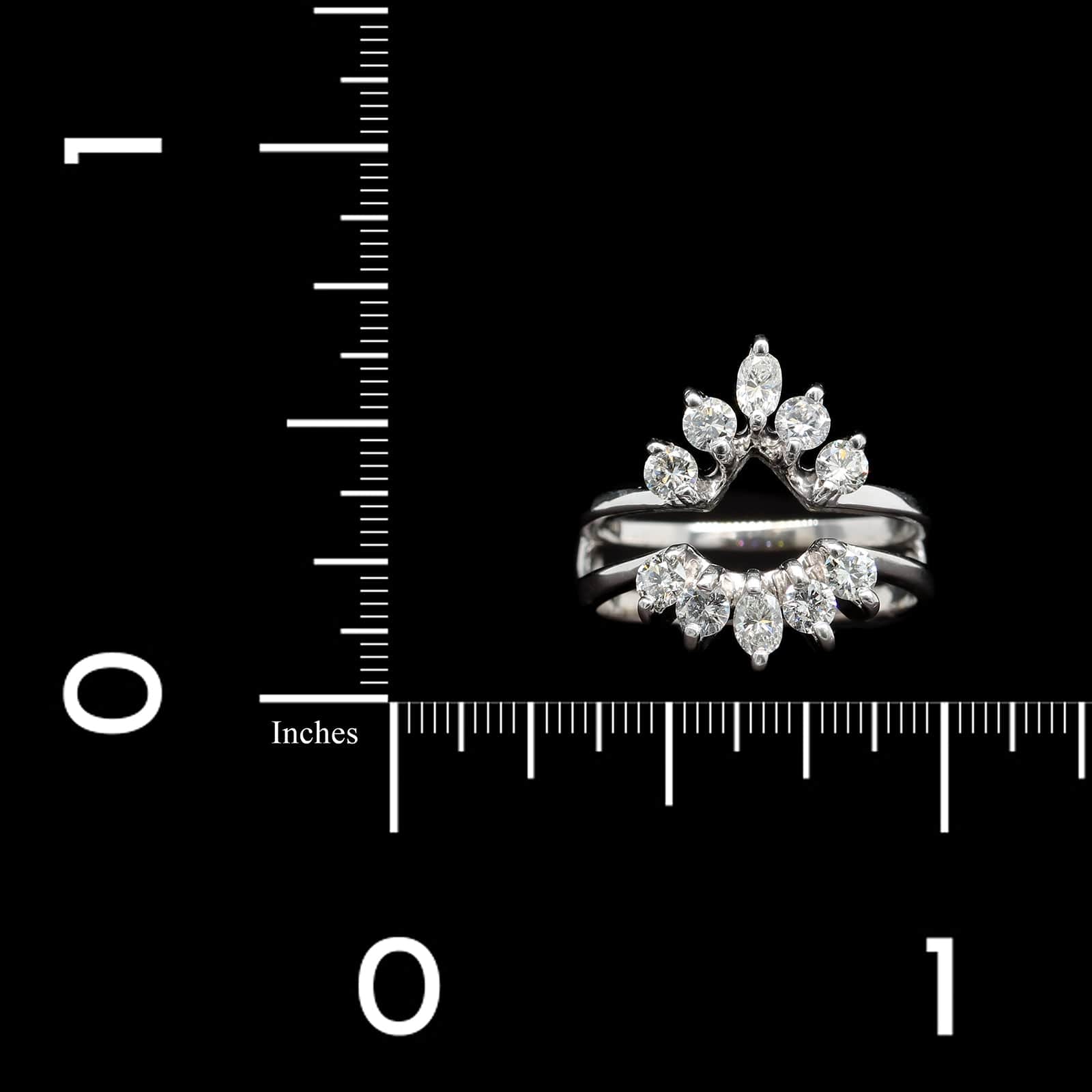 14K White Gold Estate Diamond Wrap Insert Ring