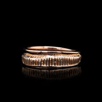 14K Rose Gold Estate Ribbed Band.