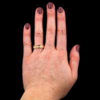 14K Rose Gold Estate Ribbed Band.